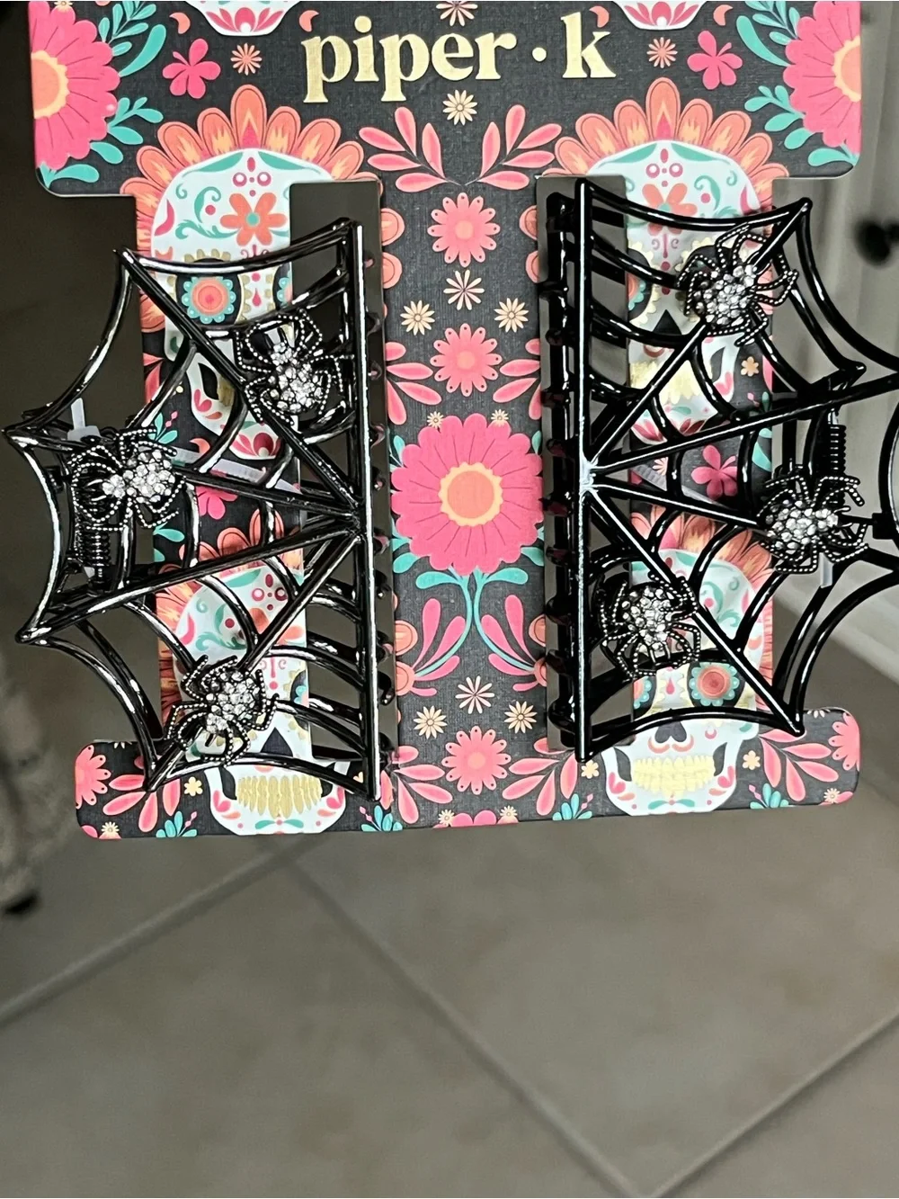 Piper·K Black Spider Web Hair Clips